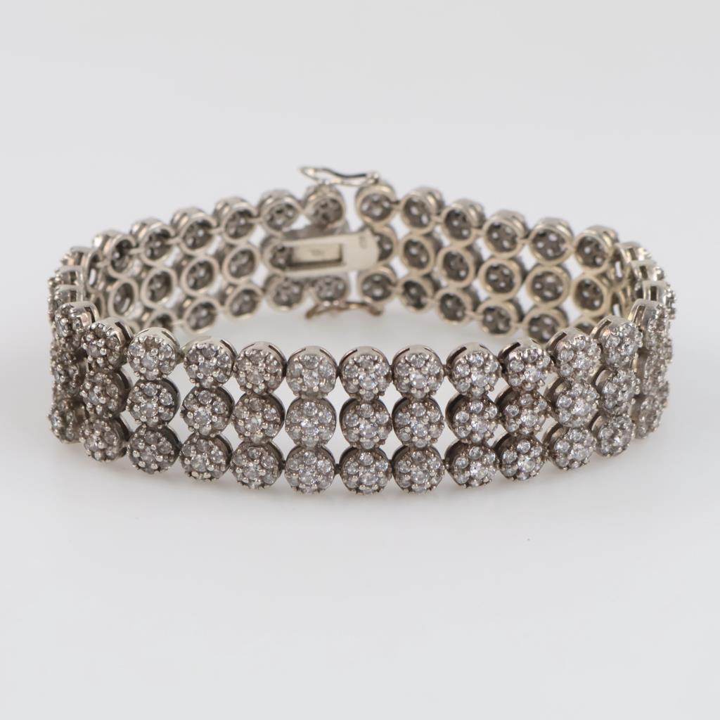 Sterling Silver Clear Stone Bracelet