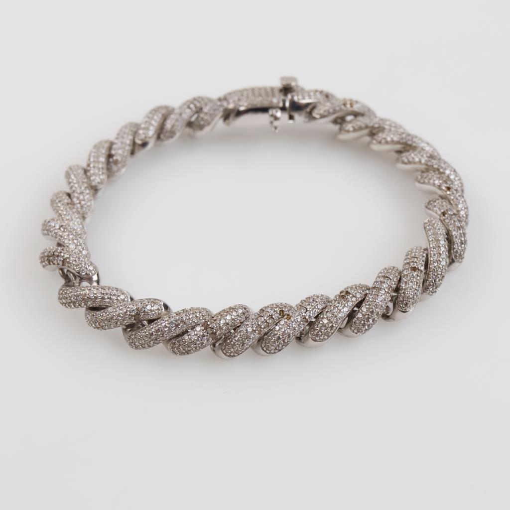 Sterling Silver Clear Stone Bracelet