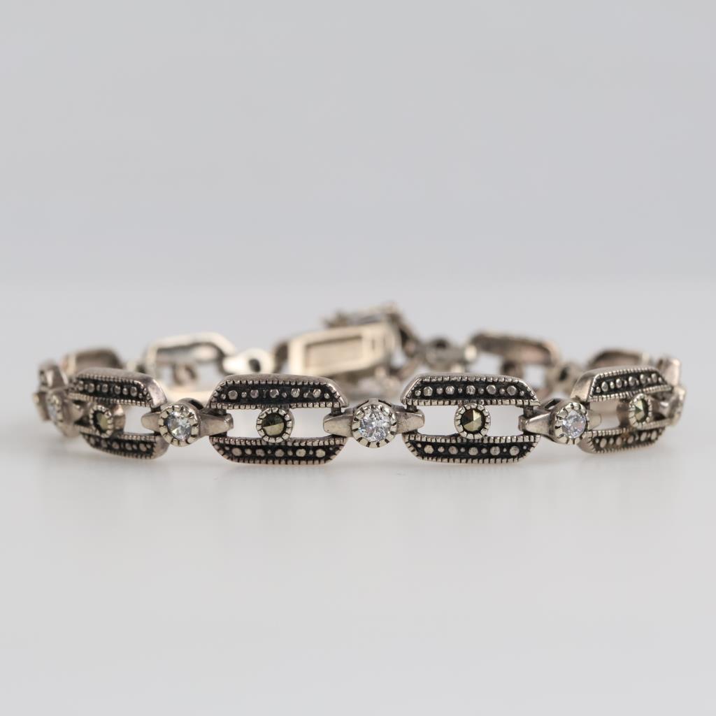 Sterling Silver Clear Stone Bracelet