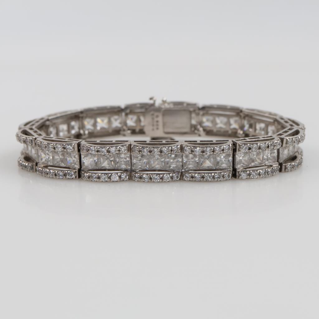 Sterling Silver Clear Stone Bracelet