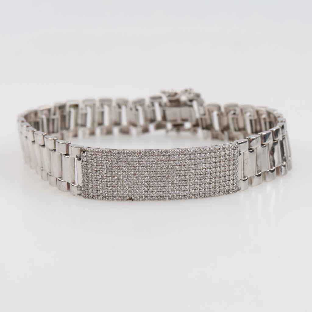 Sterling Silver Clear Stone Bracelet