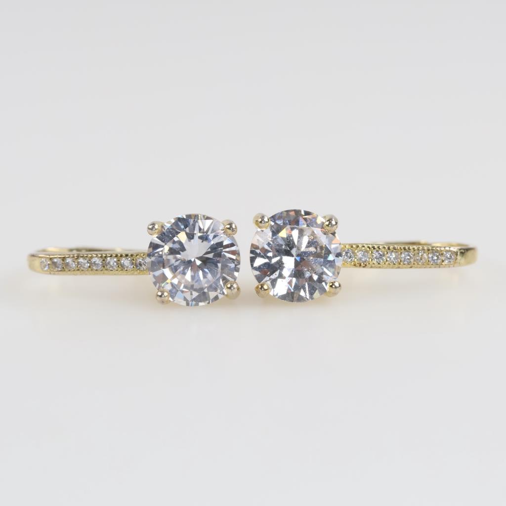 Sterling Silver Clear Stone Earrings