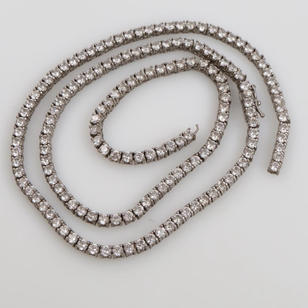 Sterling Silver Clear Stone Necklace
