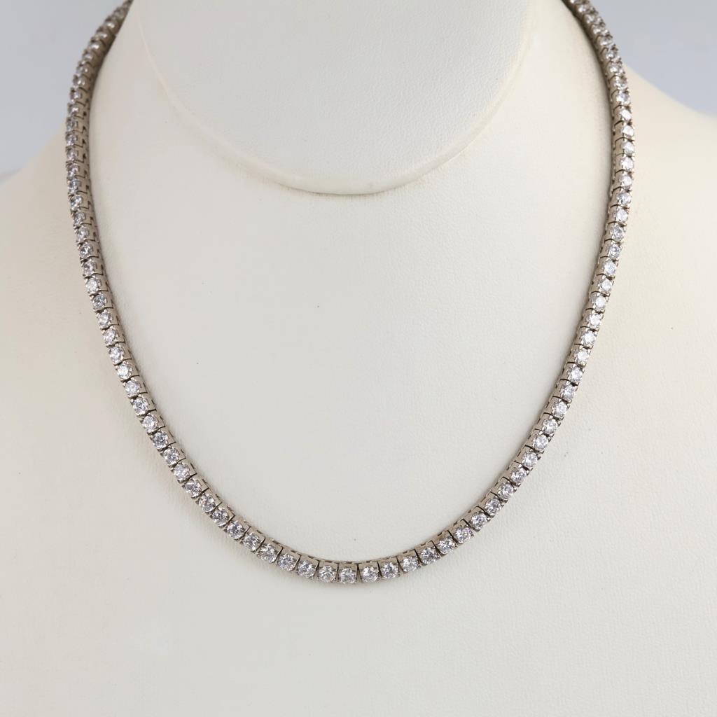 Sterling Silver Clear Stone Necklace