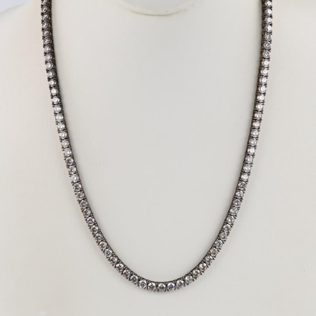 Sterling Silver Clear Stone Necklace