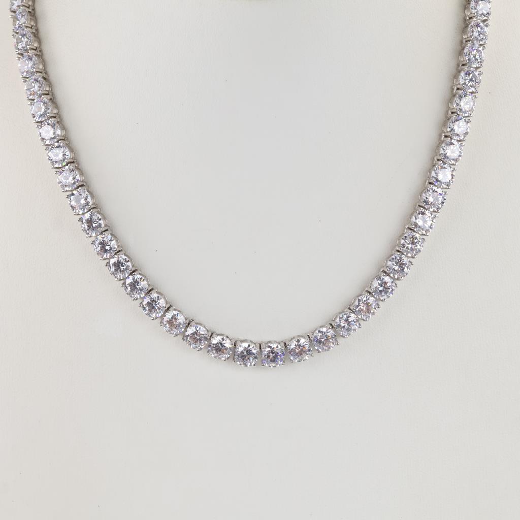 Sterling Silver Clear Stone Necklace