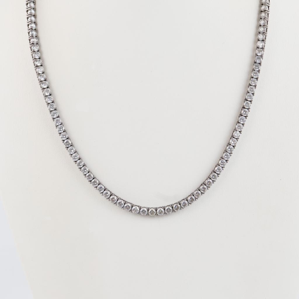 Sterling Silver Clear Stone Necklace
