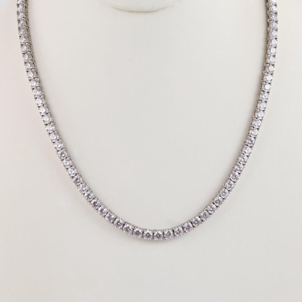 Sterling Silver Clear Stone Necklace