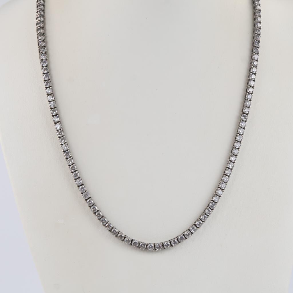 Sterling Silver Clear Stone Necklace