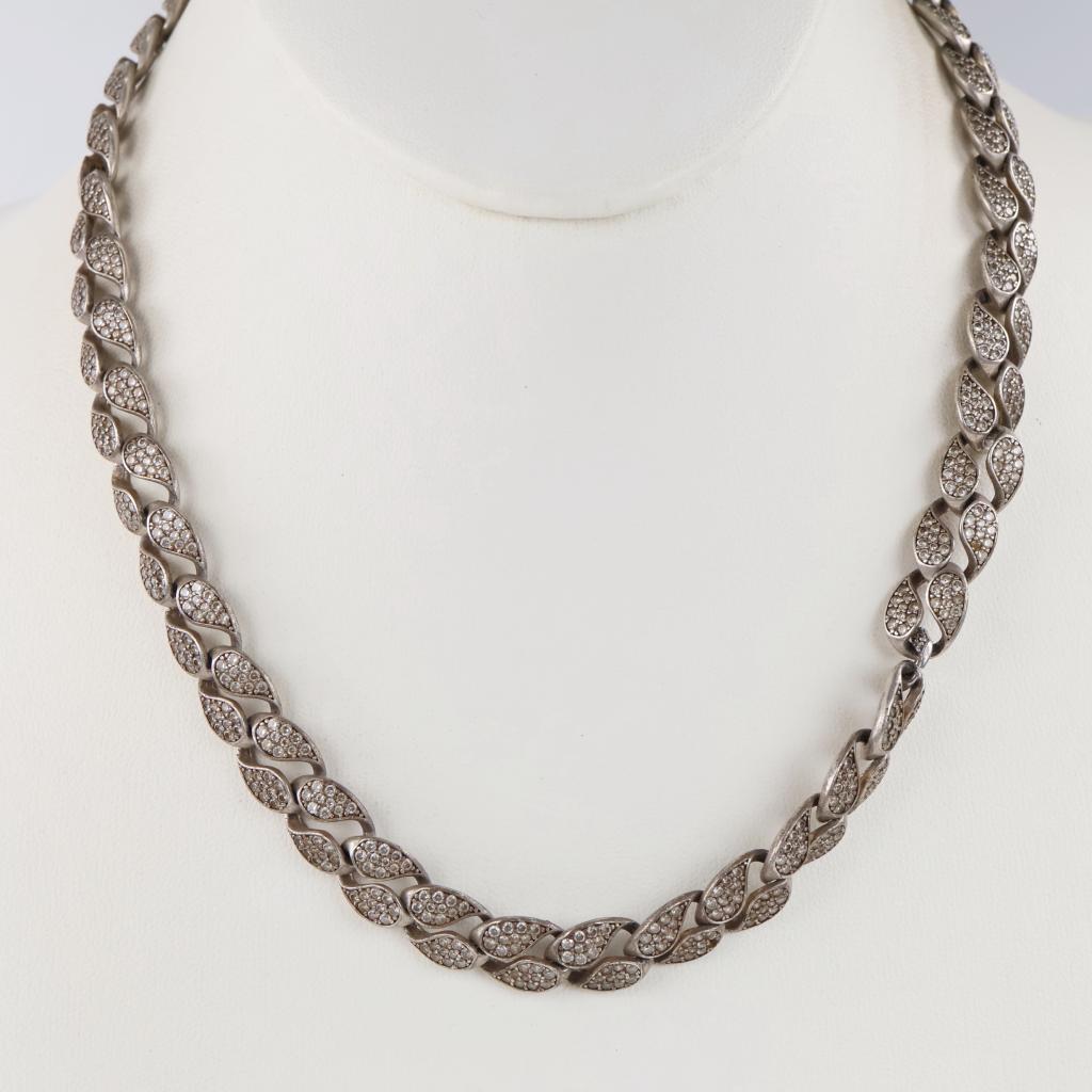 Sterling Silver Clear Stone Necklace