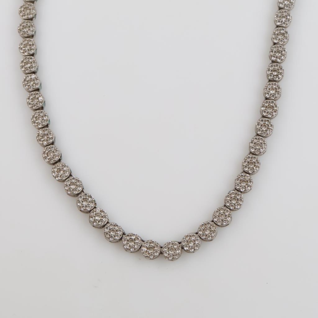 Sterling Silver Clear Stone Necklace