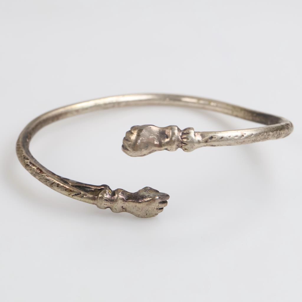 Sterling Silver Closed Fists Cuff Bracelet