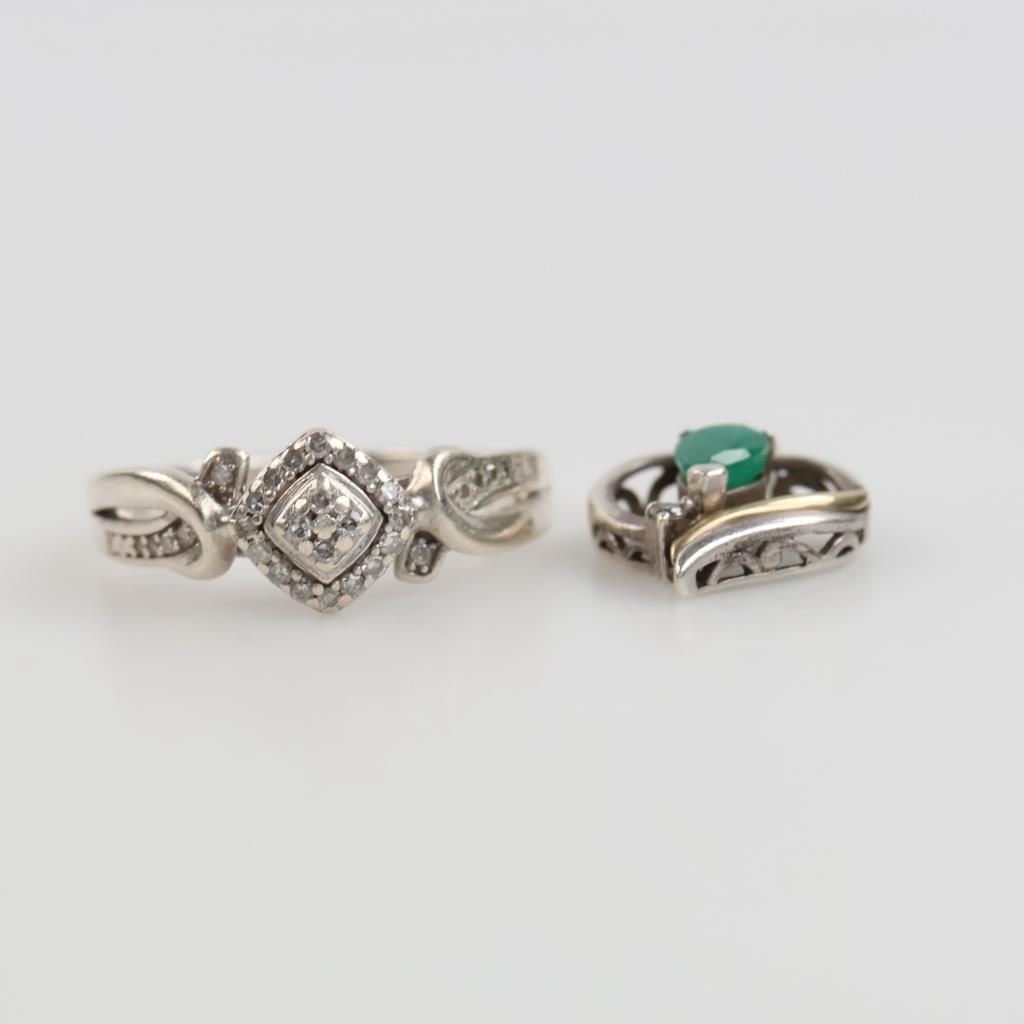 Sterling Silver Diamond Accent Jewelry, 2 Pieces
