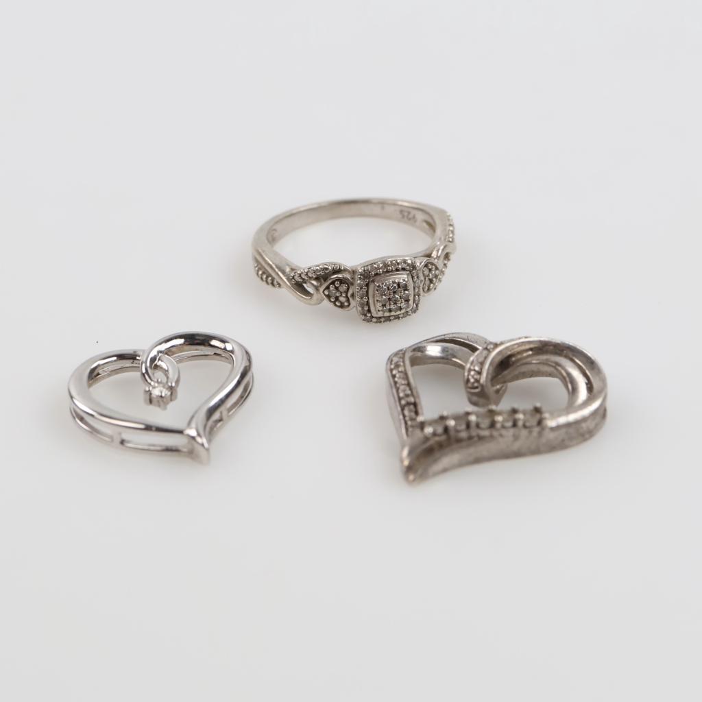 Sterling Silver Diamond Accent Jewelry, 3 Pieces