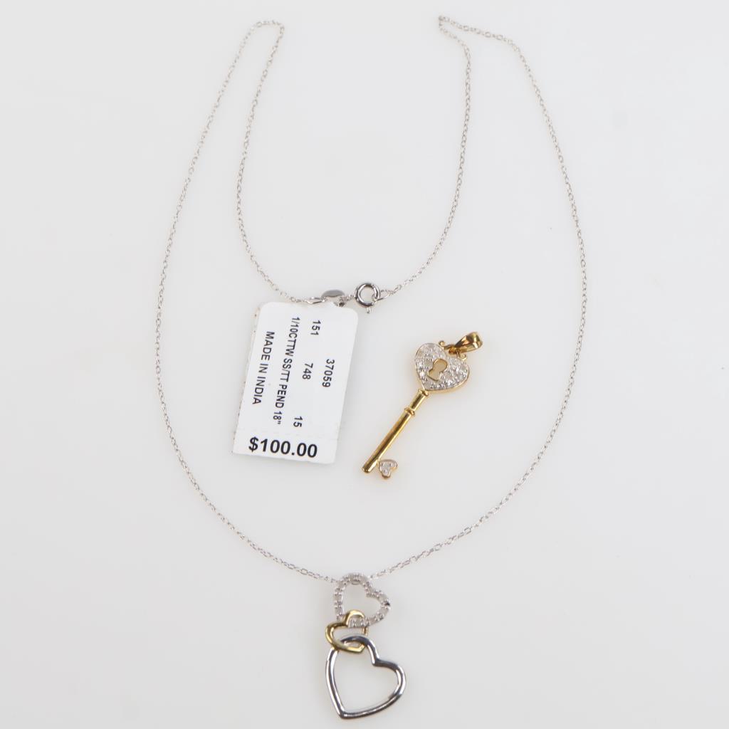 Sterling Silver Diamond Accented Jewelry, 3 Pieces