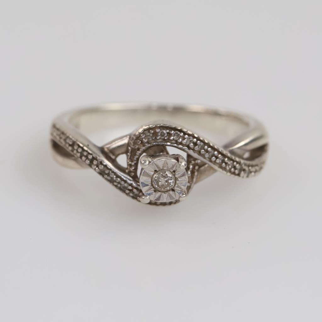 Sterling Silver Diamond Ring