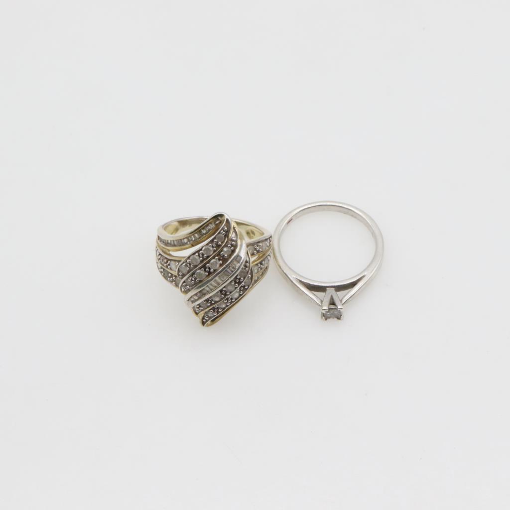 Sterling Silver Diamond Rings, 2 Pieces | Property Room