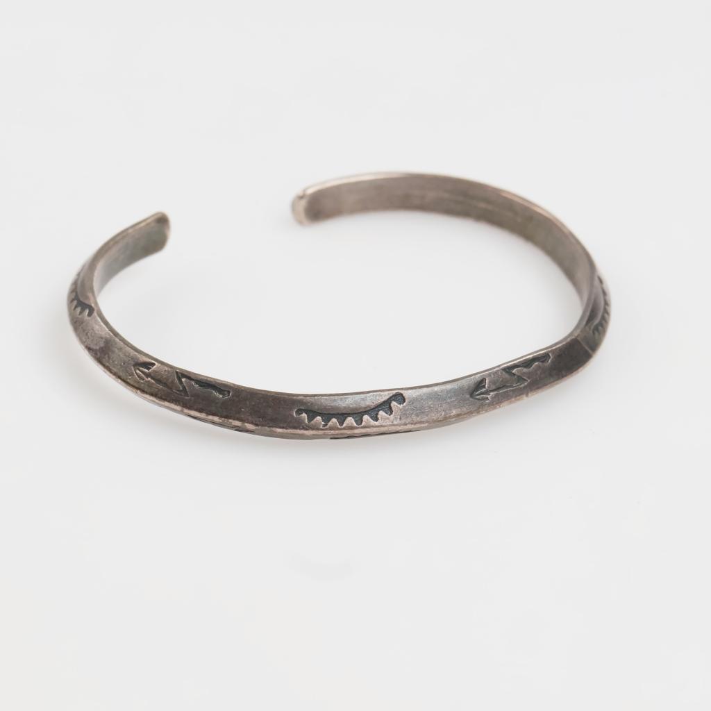 Sterling Silver Engraved Design Cuff Bracelet
