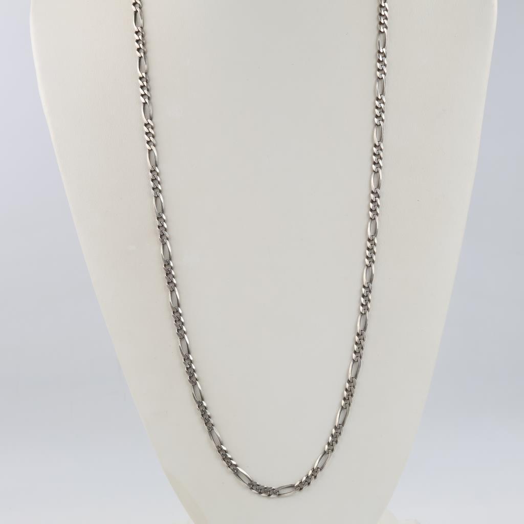 Sterling Silver Figaro Chain Link Necklace