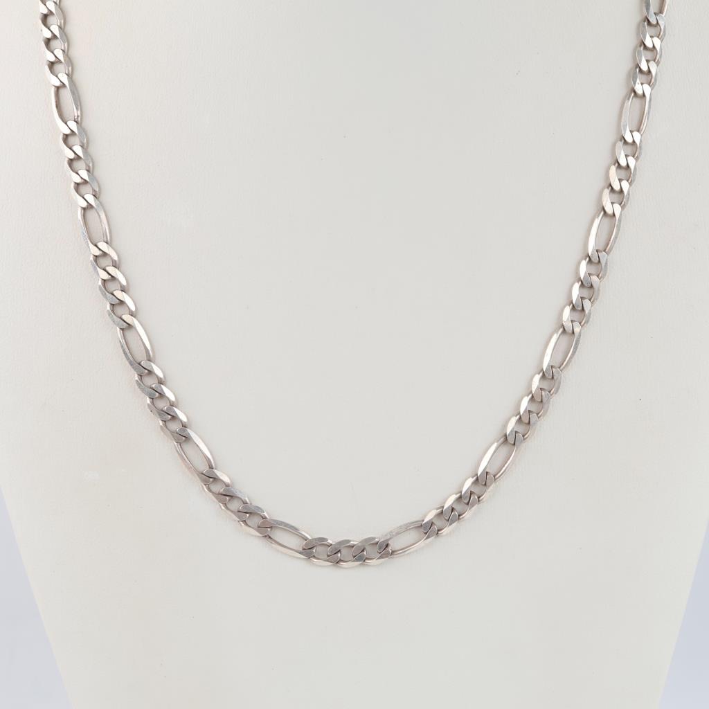 Sterling Silver Figaro Chain Necklace