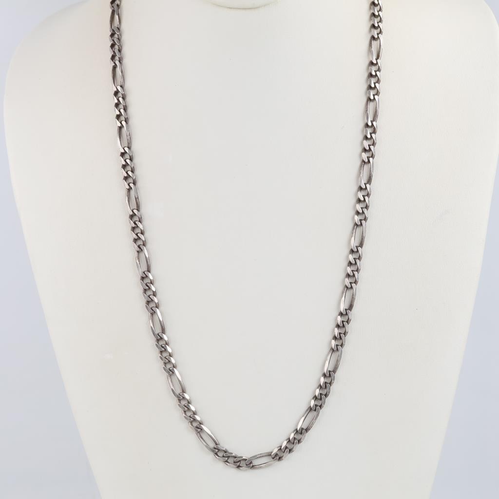 Sterling Silver Figaro Chain Necklace
