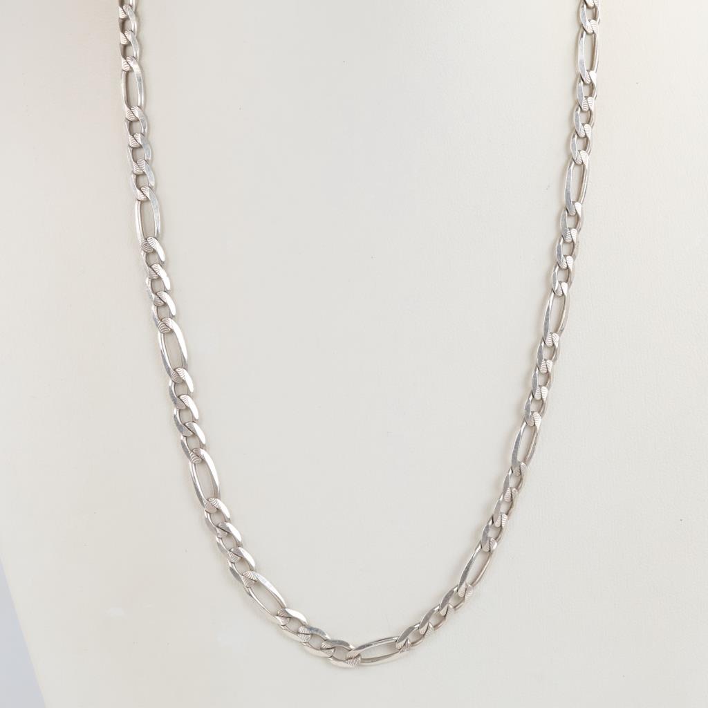 Sterling Silver Figaro Chain Necklace