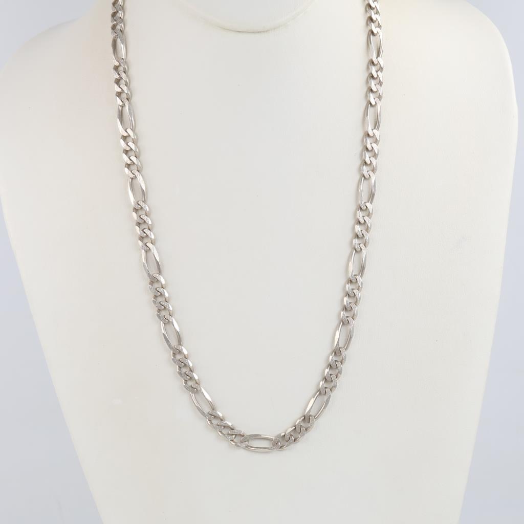 Sterling Silver Figaro Chain Necklace