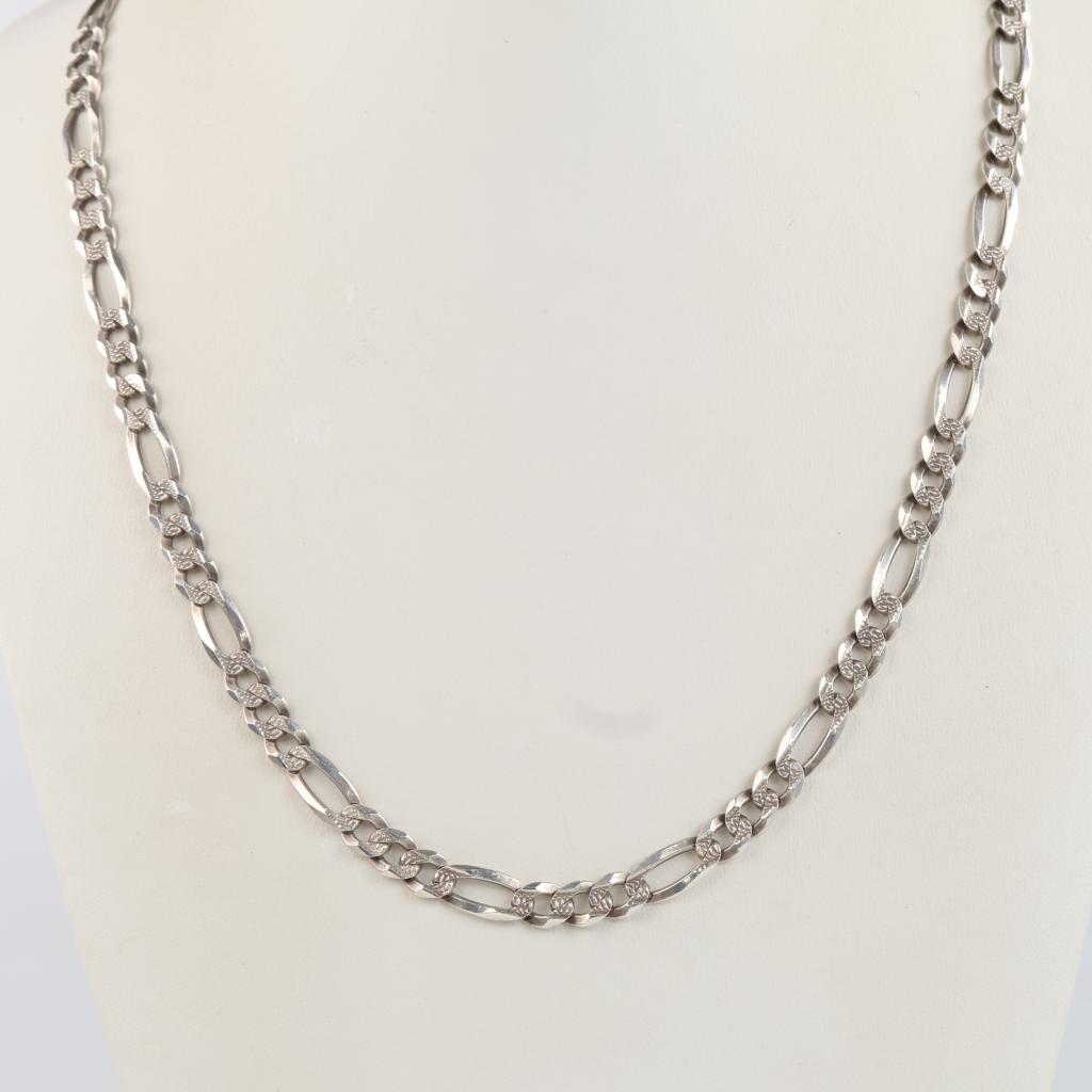 Sterling Silver Figaro Chain Necklace