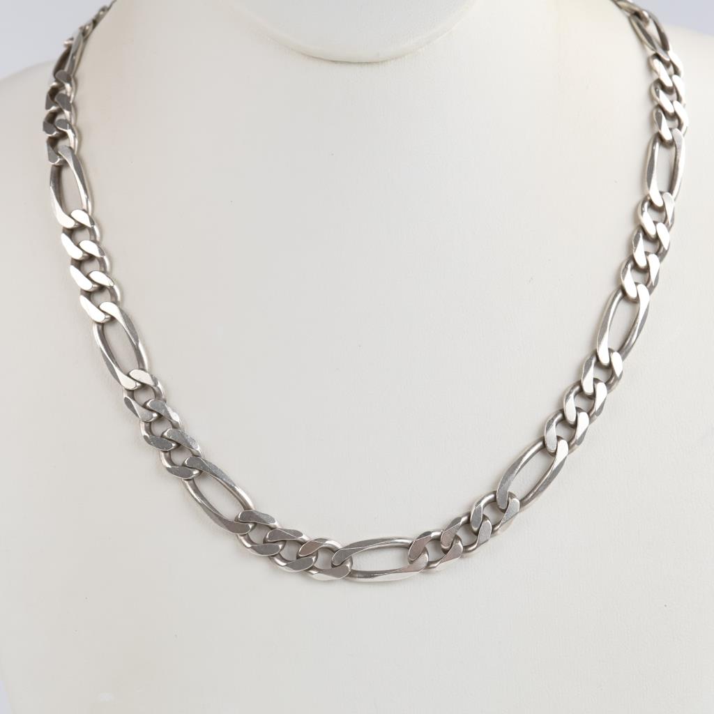 Sterling Silver Figaro Chain Necklace