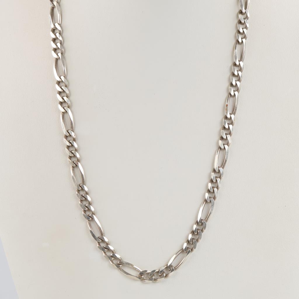 Sterling Silver Figaro Chain Necklace