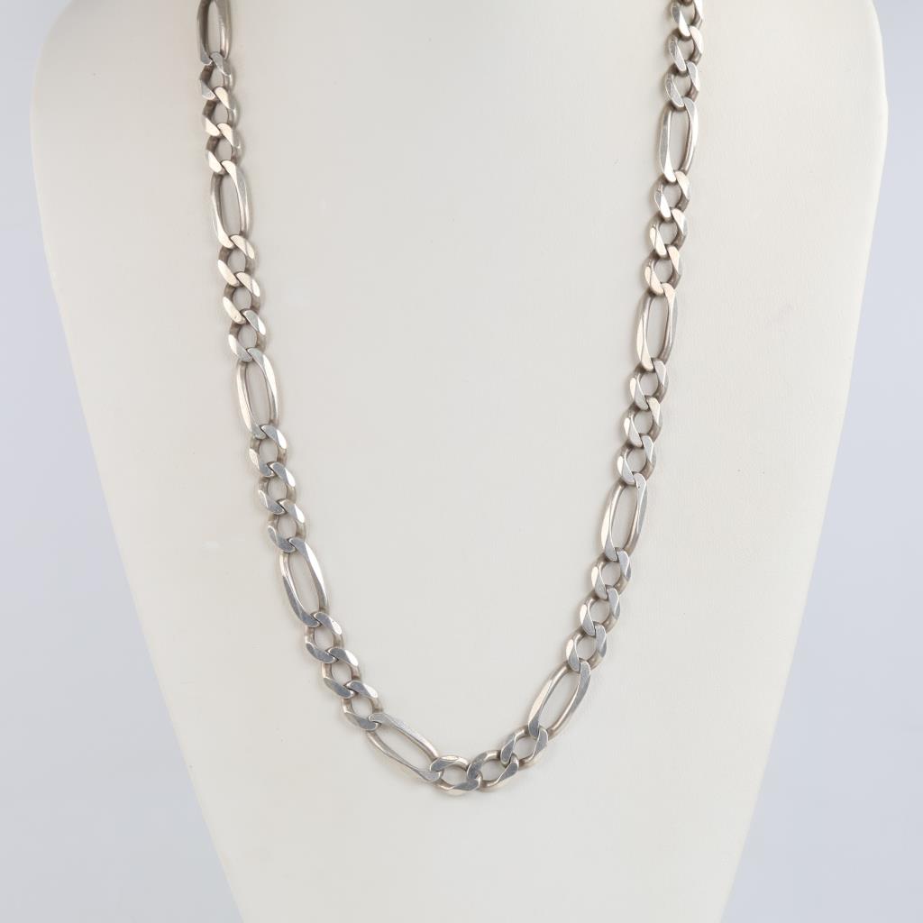 Sterling Silver Figaro Chain Necklace