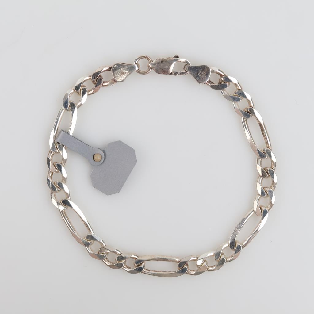 Sterling Silver Figaro Link Bracelet