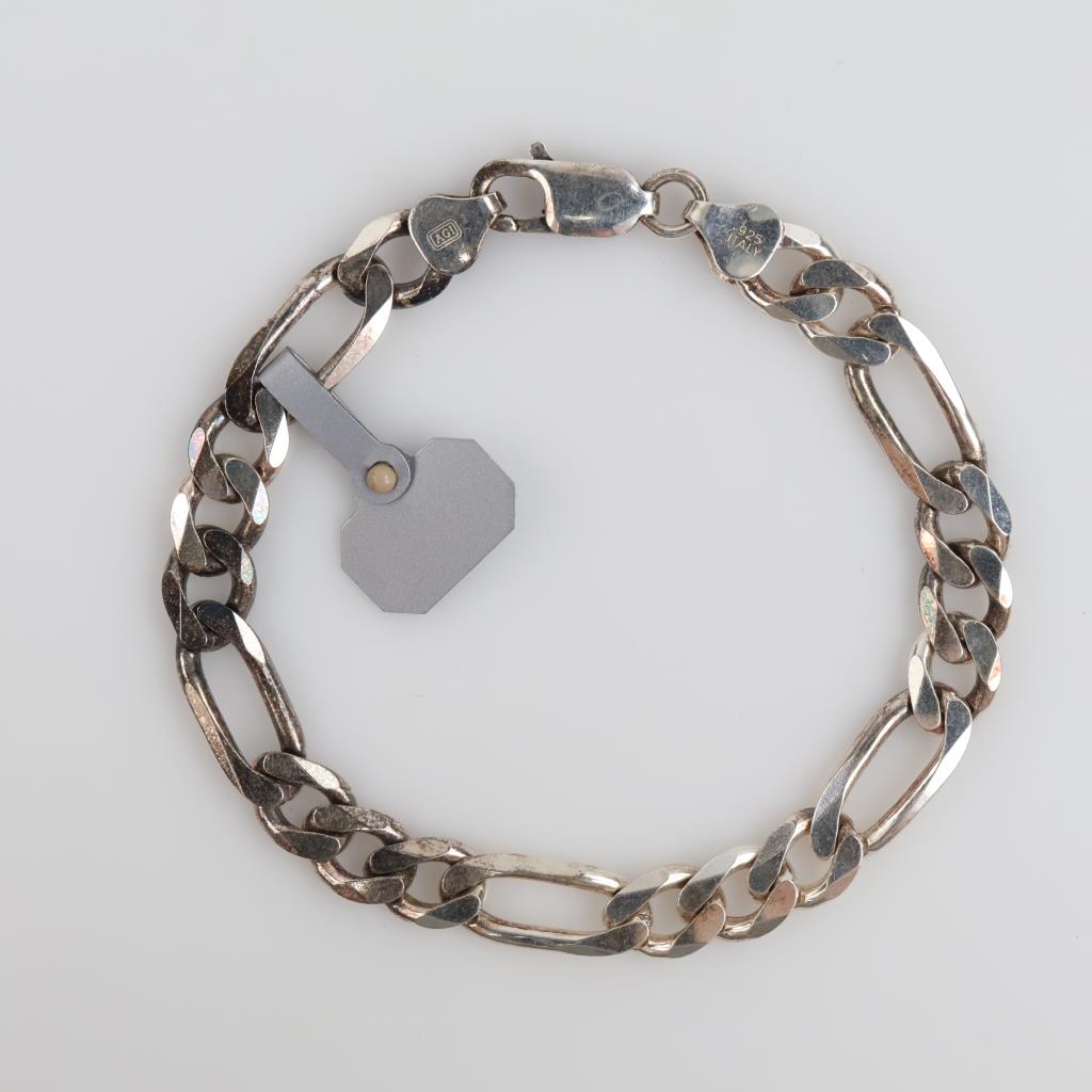 Sterling Silver Figaro Link Bracelet