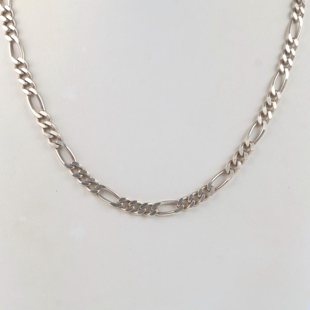 Triple Layered Italian Chain Choker Necklace - Sterling Silver Fashion Link Cable Necklace