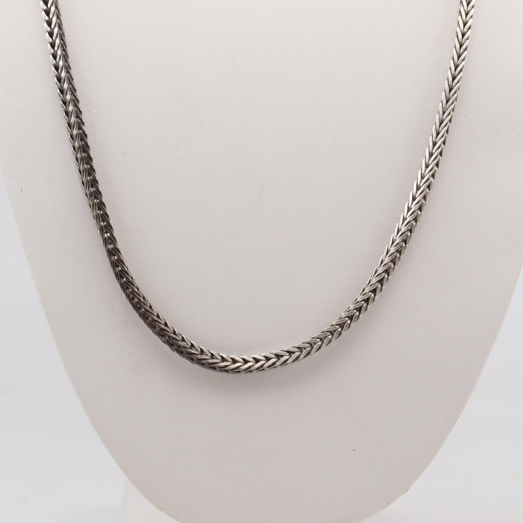 Sterling Silver Foxtail Chain Necklace Property Room
