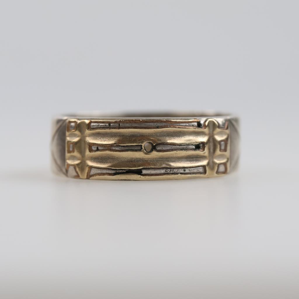 Sterling Silver Gold Accent Band