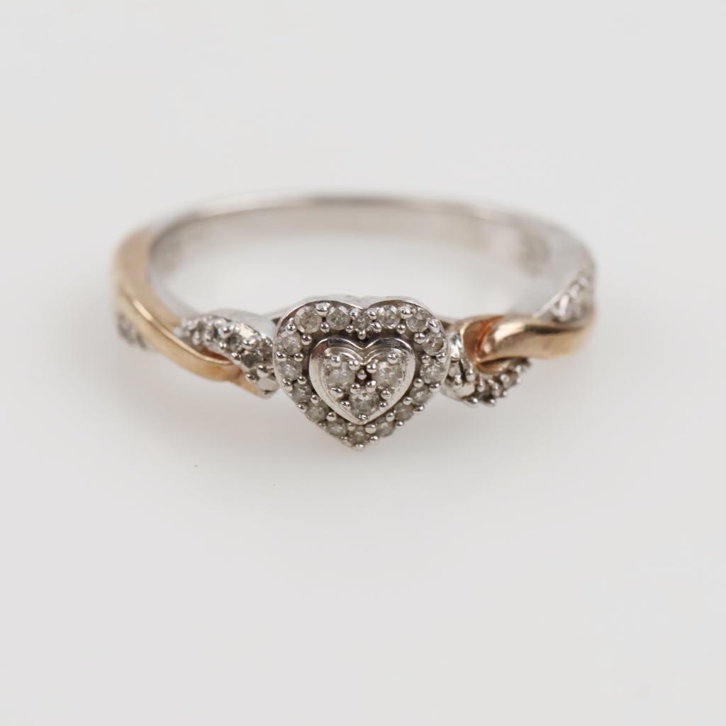 Sterling Silver Gold Accent Diamond Ring
