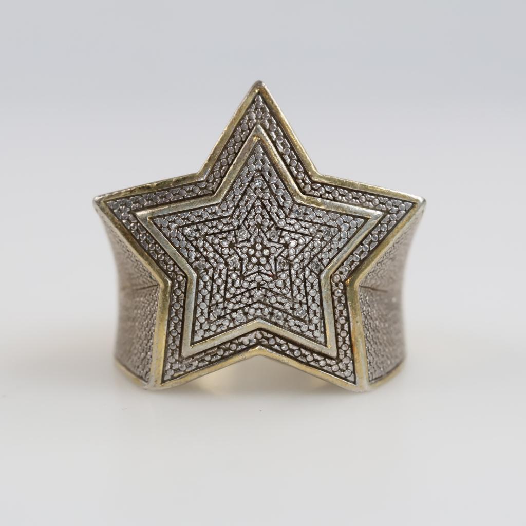 Sterling Silver GP Diamond Accent Star Ring