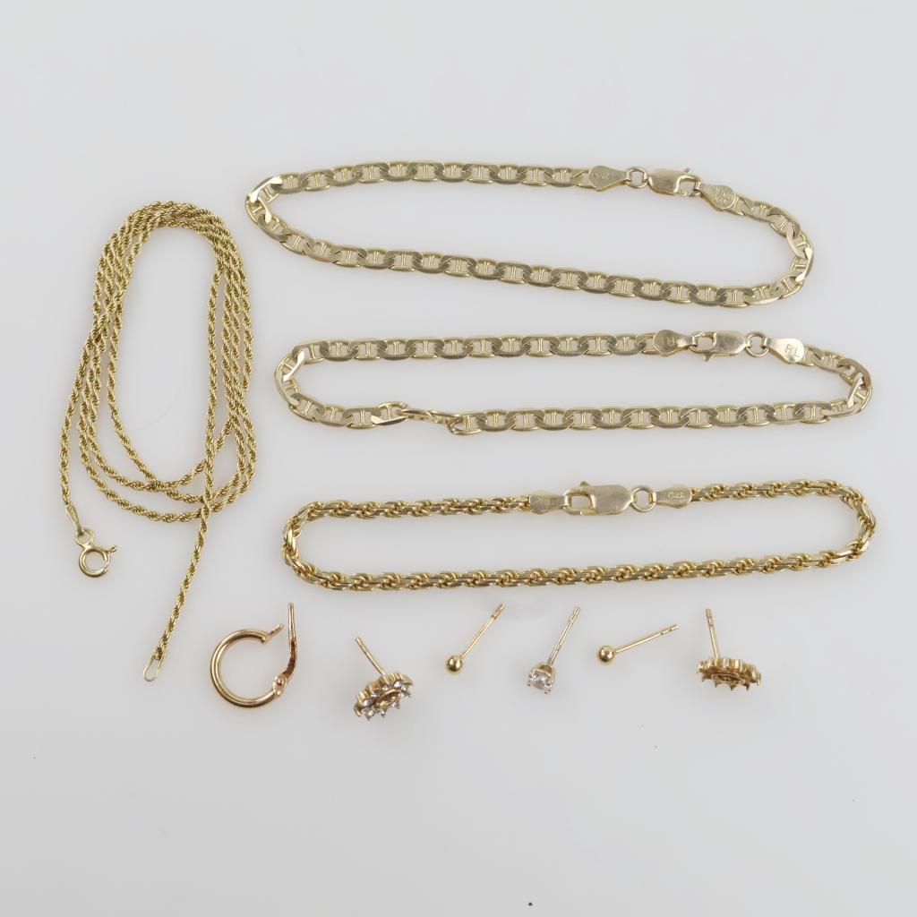 Sterling Silver GP Jewelry, 10 Pieces