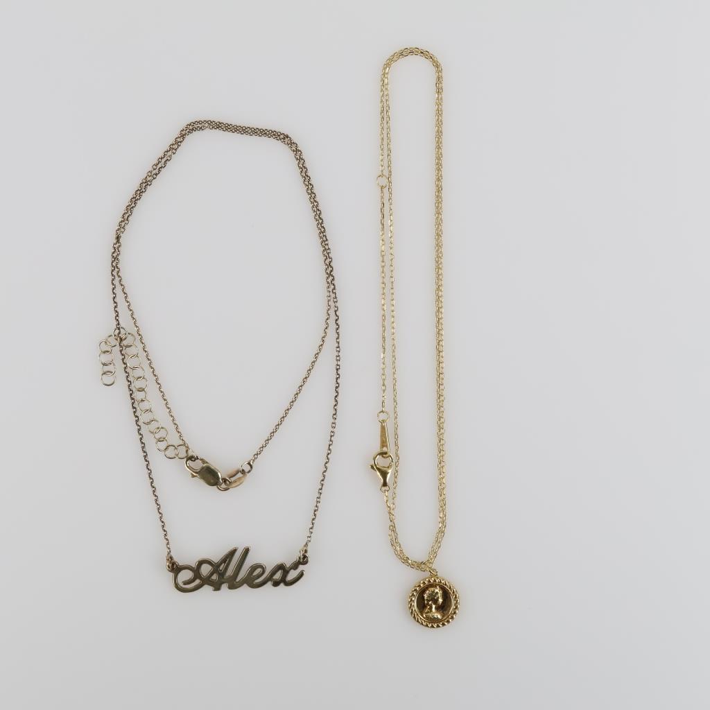 Sterling Silver GP Necklaces, 2 Pieces