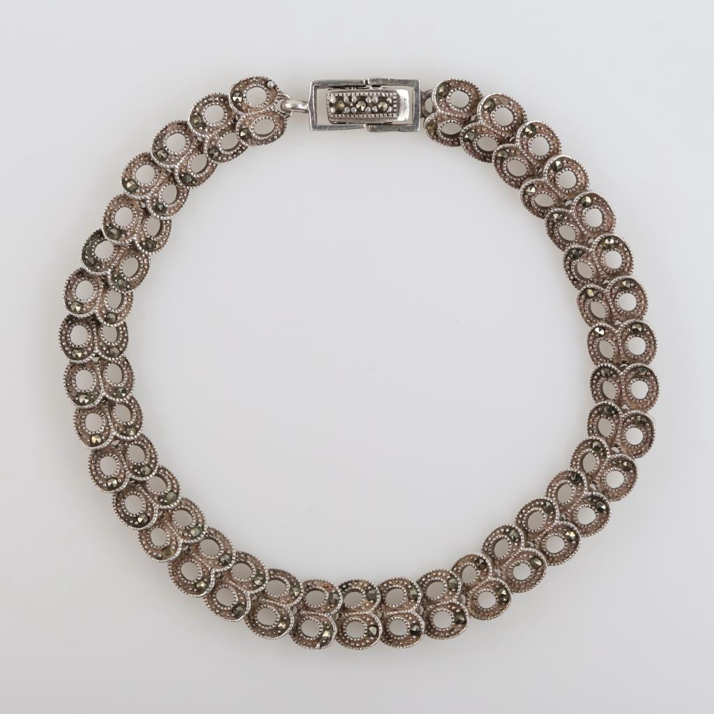 Sterling Silver Grey Stone Bracelet