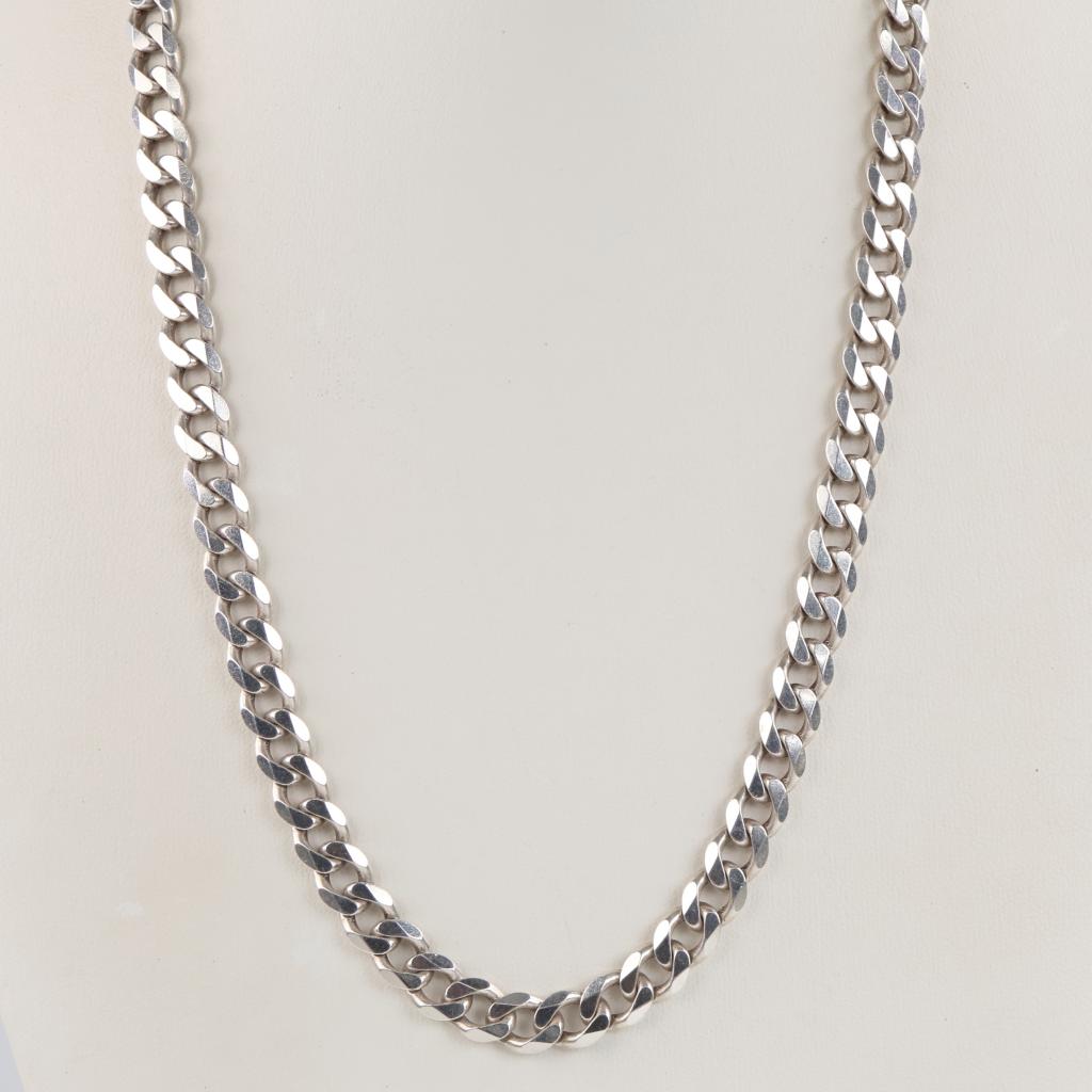 Sterling Silver Heavy Curb Chain Necklace