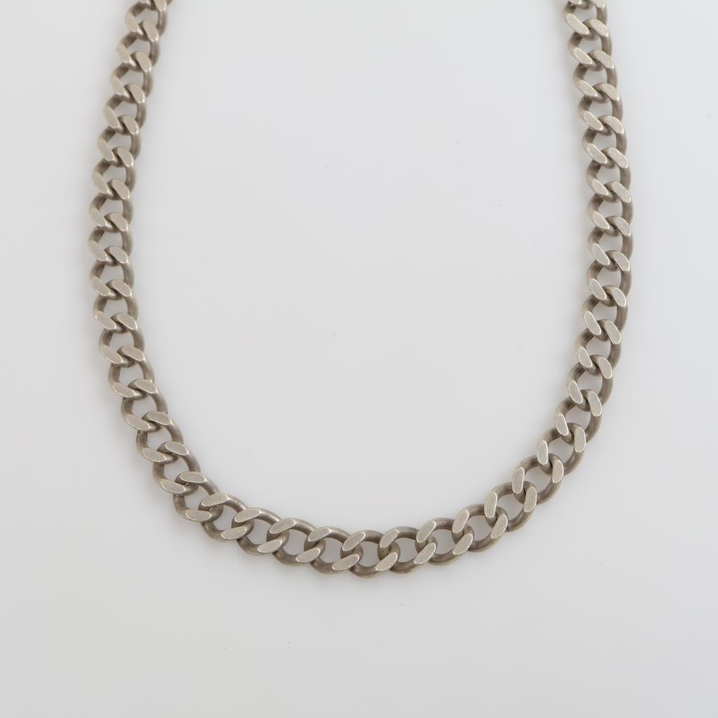 Sterling Silver Heavy Curb Chain Necklace