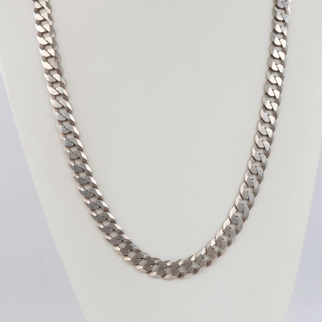 Sterling Silver Heavy Curb Chain Necklace