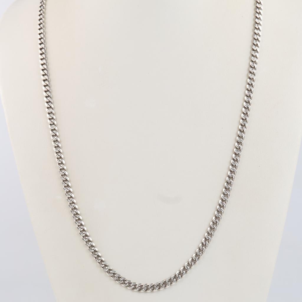 Sterling Silver Heavy Curb Chain Necklace