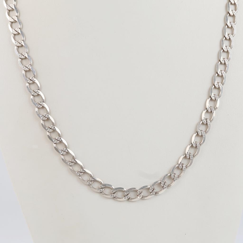 Sterling Silver Heavy Curb Chain Necklace