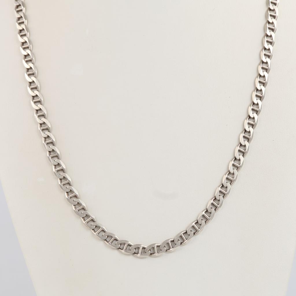 Sterling Silver Heavy Mariner Chain Necklace