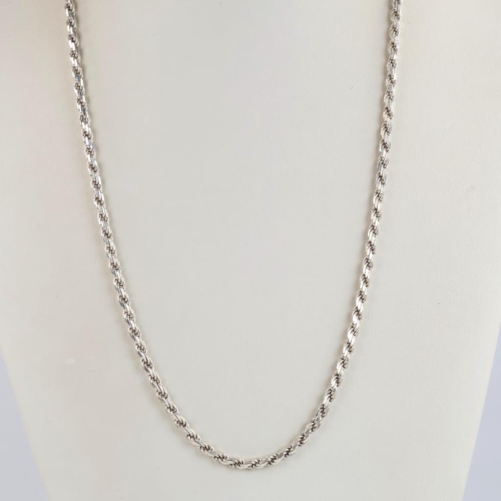 Sterling Silver Heavy Rope Chain Necklace