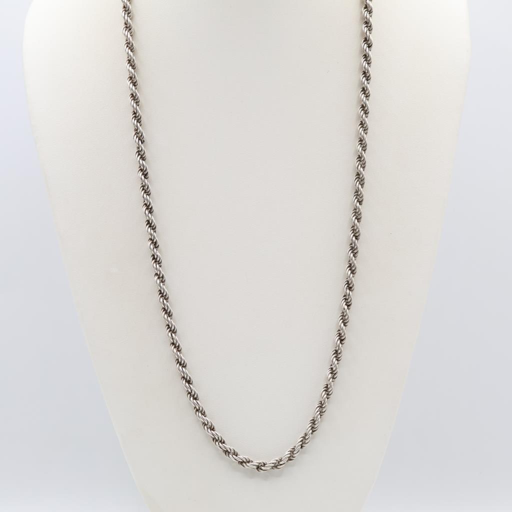 Sterling Silver Heavy Rope Chain Necklace