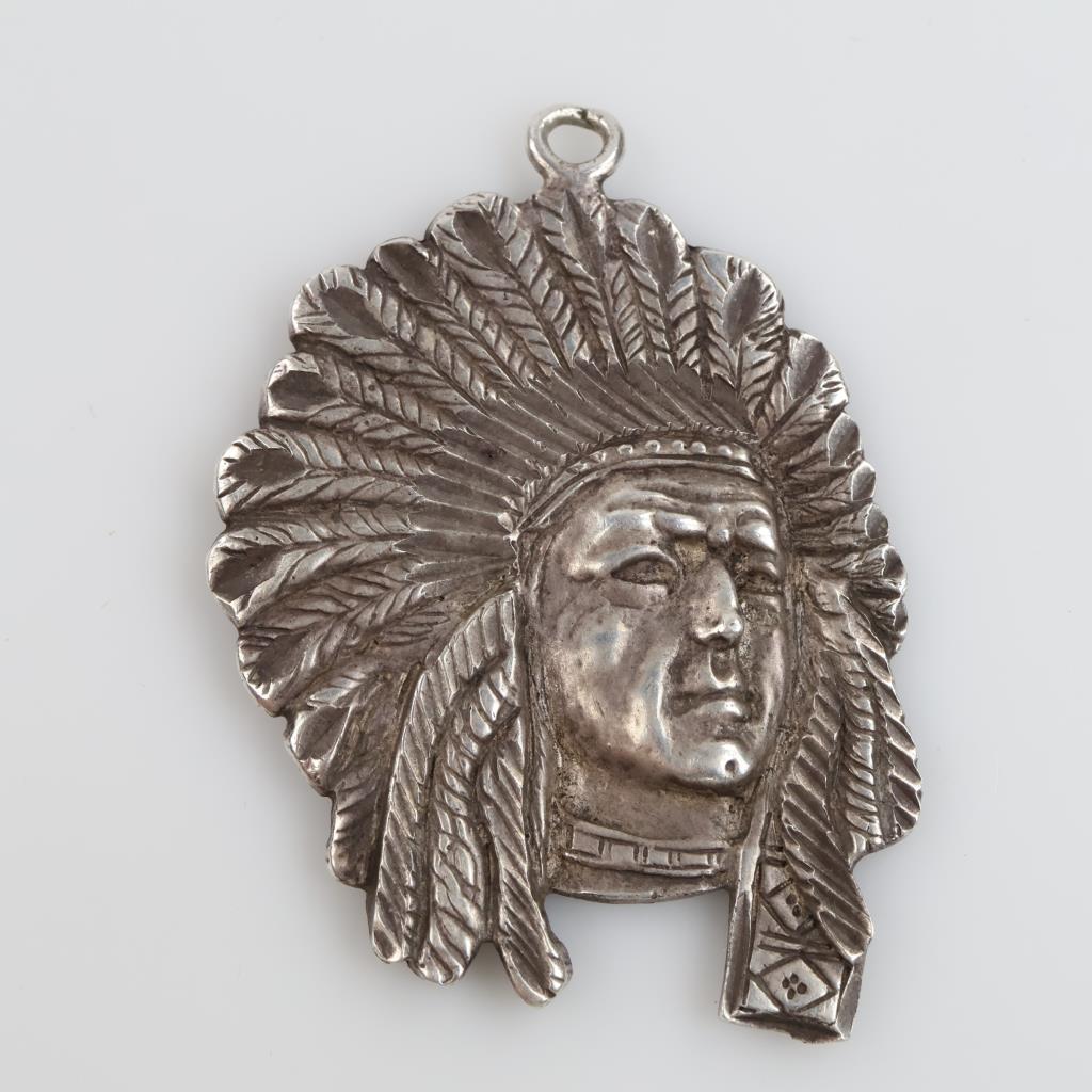 Sterling Silver Indian Head Pendant